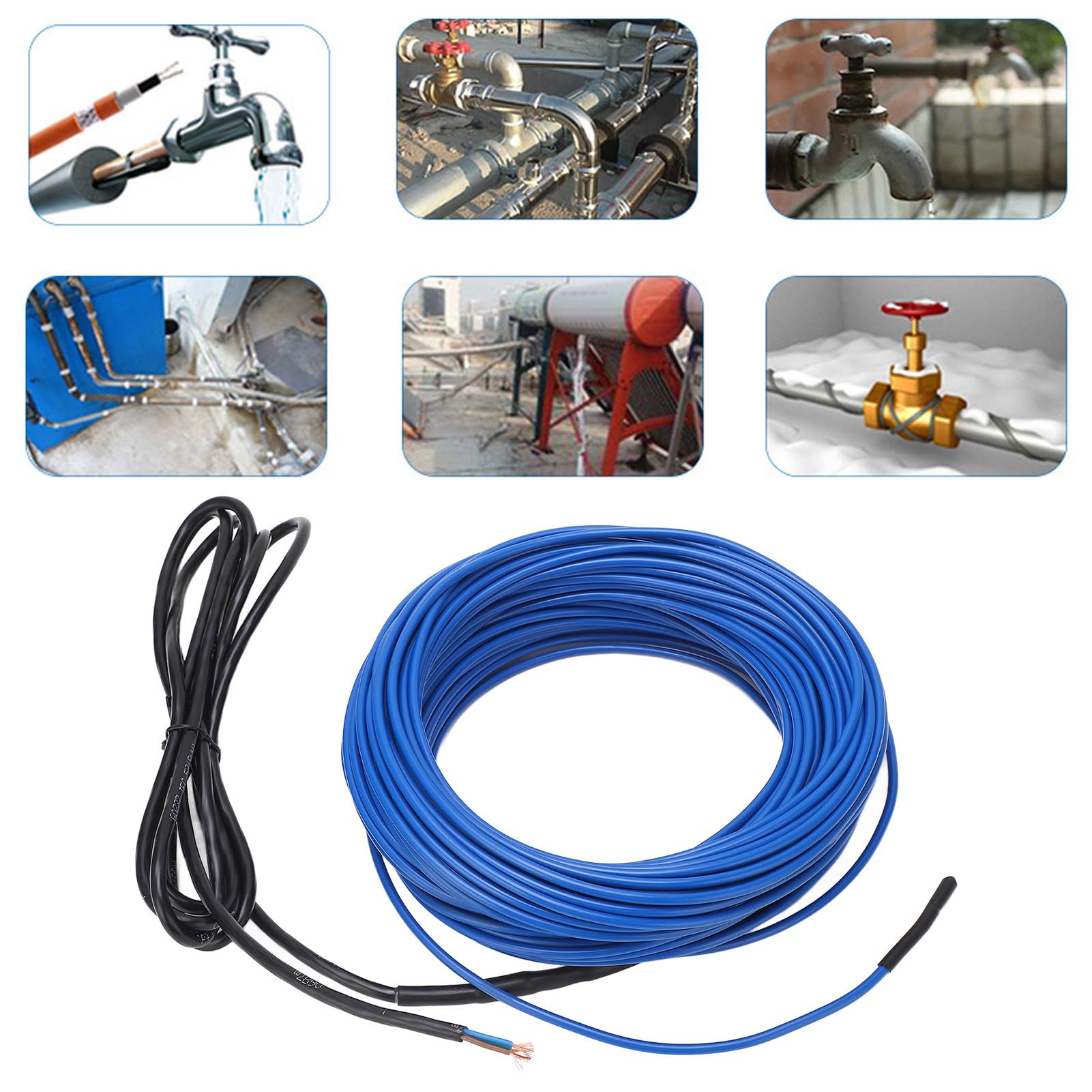 Amazon.co.jp: 水道管凍結防止用パイプヒートケーブル 15W/M 300W IP68